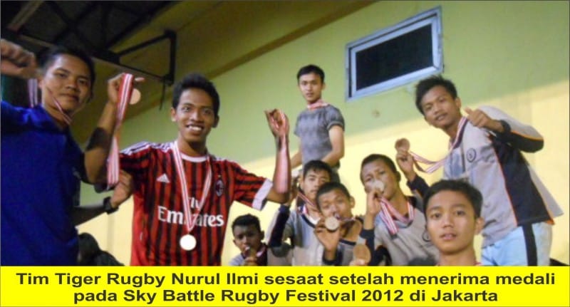 Tim Tiger Rugby Nurul Ilmi Juara pada Sky Battle Rugby Festival 2012