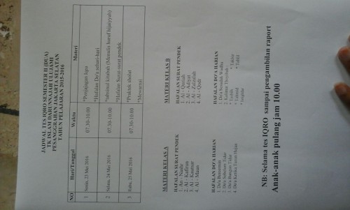 Jadwal TK Darunnajah