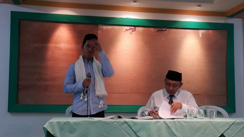 sambutan yang disampaikan oleh perwakilan Alumni yang akan ke Mesir yang diwakili oleh Resha Husain Luthfi