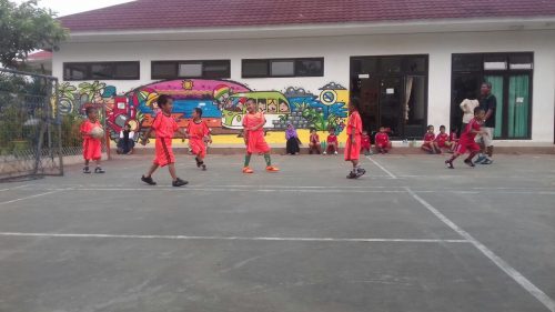 Pertandingan persahabatan futsal TK DN 1 dan RA DN 10