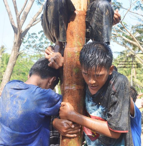 Lomba Panjat Pinang. Memeriahkan Hut Ri Ke 73