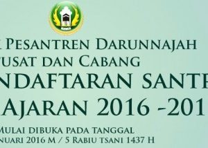 Telah Dibuka Pendaftaran Santri Baru Tahun Ajaran 2016-2017