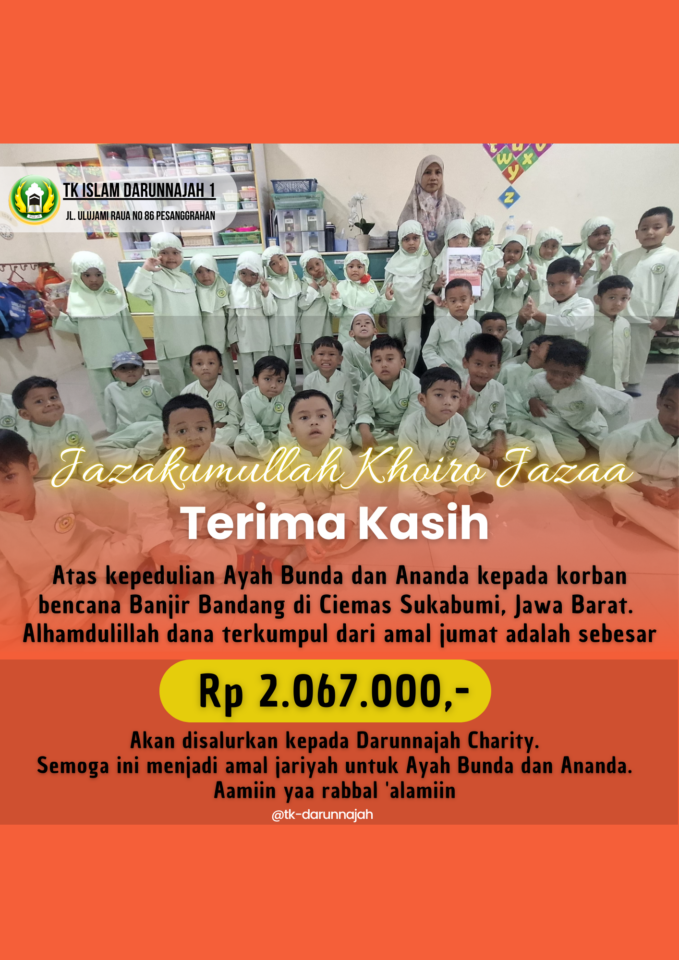 Siswa Berbagi : Donasi Anak Usia Dini Untuk Korban Banjir Bandang Di Sukabumi
