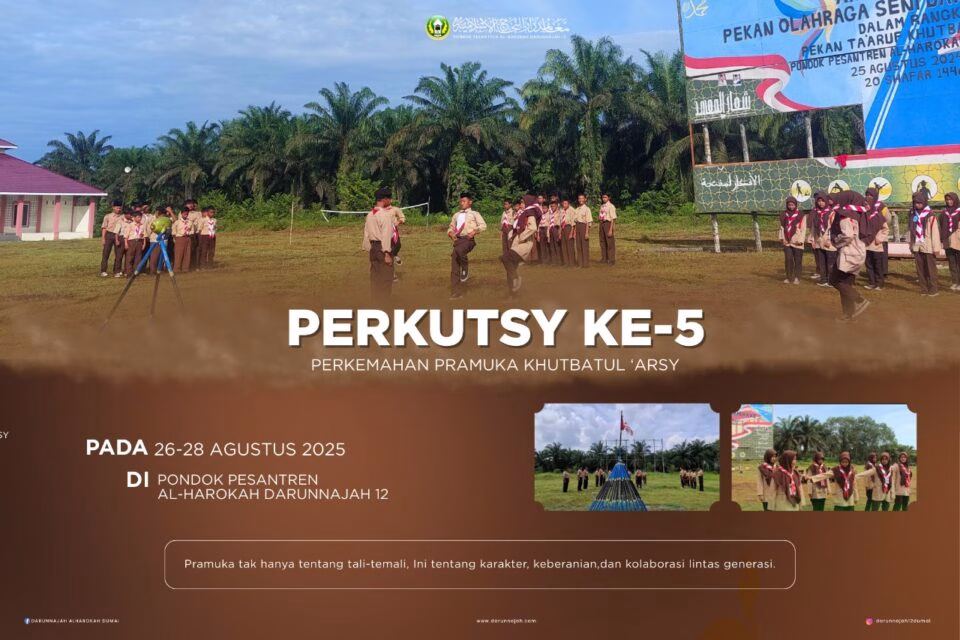 Semangat Menggelora, Santri  Al-Harokah Darunnajah 12 Siap Sukseskan Perkemahan Khubtaul 'Arsy ke-5