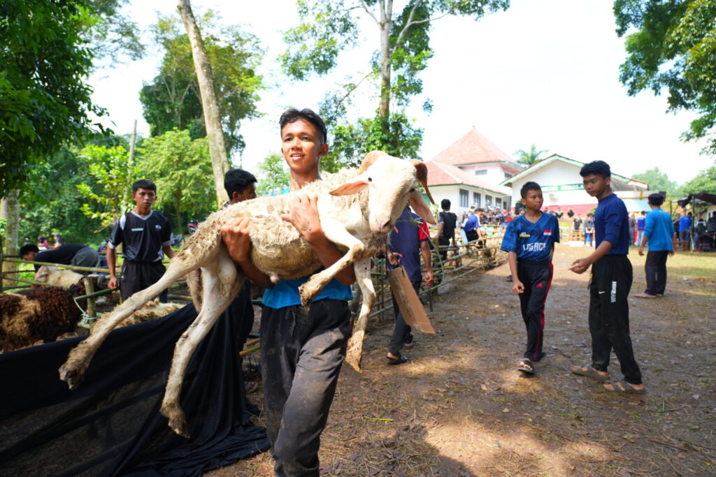 Gemuruh Takbir dan Semangat Berkurban, 207 Hewan Qurban  Disembelih di Pesantren Darunnajah 2 Cipining