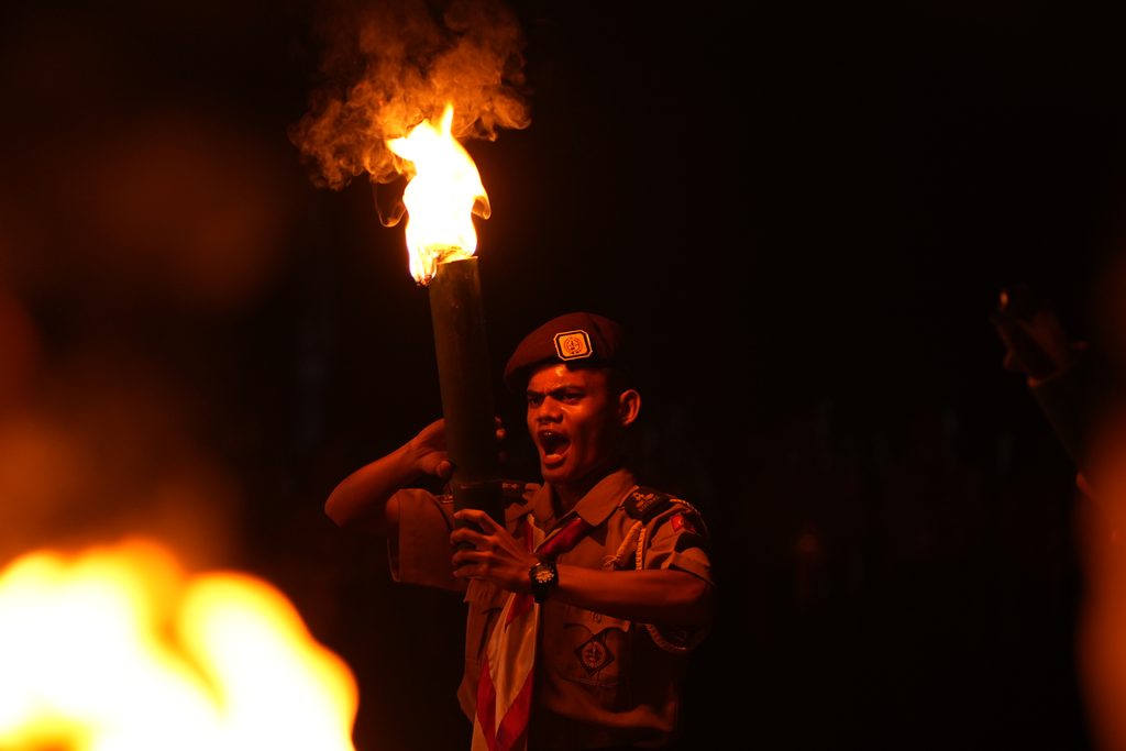 Malam Api Unggun dalam Acara PERKHUTSY rentetan pekan perkenalan Khutbatul 'Arsy